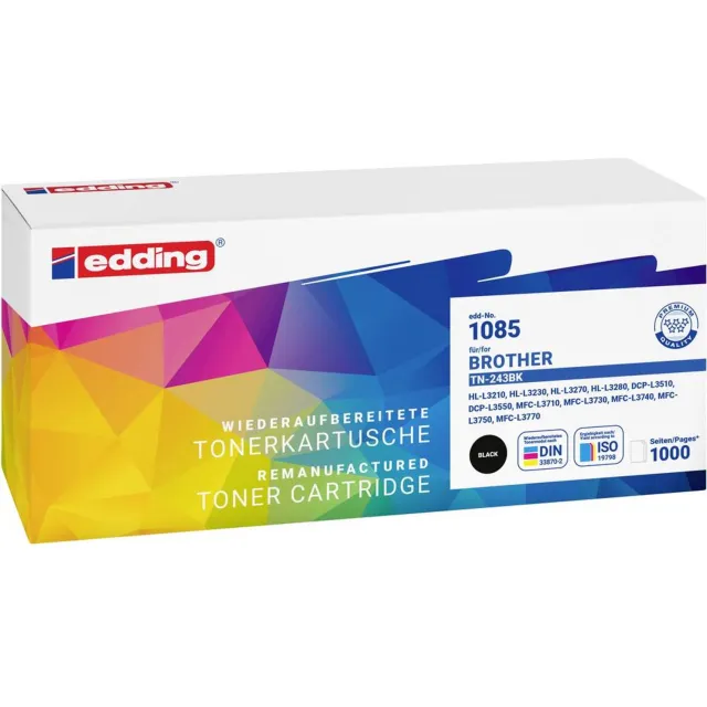 Edding Toner vervangt Brother TN-243BK Compatibel Zwart 1000 bladzijden EDD-1085 18-1085