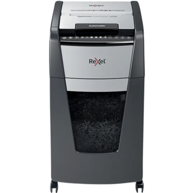 Rexel Papiervernietiger Rexel Optimum Auto+ 300M P5 snippers 2x15mm zwart