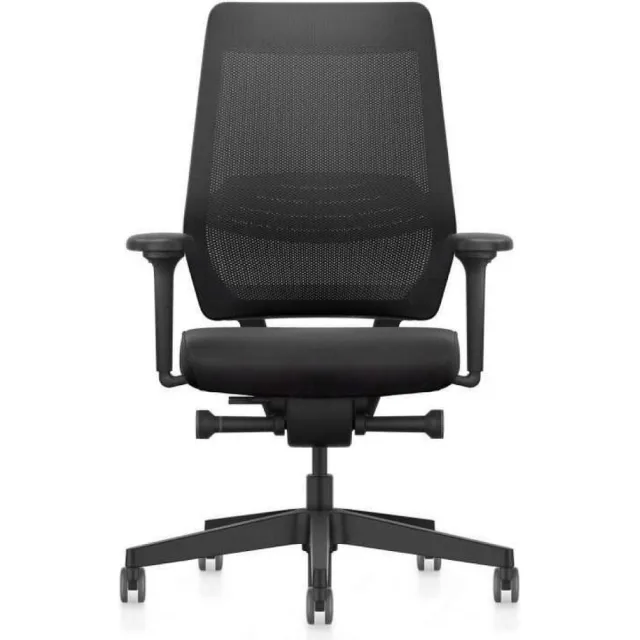 Interstuhl Ergonomische Bureaustoel Interstuhl JOYCEis3 NPR 1813 - Rugleuning Netbespanning - Zitting Gestoffeerd Era Zwart - 4D Armleggers - Frame Zwart