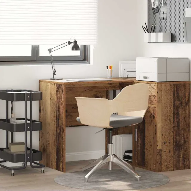 vidaXL Bureau Oud Hout 102 x 50 x 75 cm Bewerkt hout bruin, foto 2