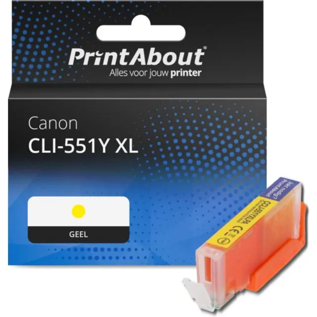 PrintAbout huismerk Inktcartridge CLI-551Y XL Geel Hoge capaciteit geschikt voor Canon