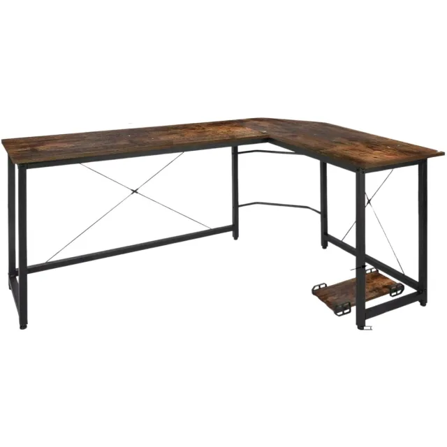 Bolt Edge L-vormig Hoekbureau - Voor Thuiswerken, Gaming & Kantoor - Ruim PC & Laptop Werkstation - 167 cm - Retro