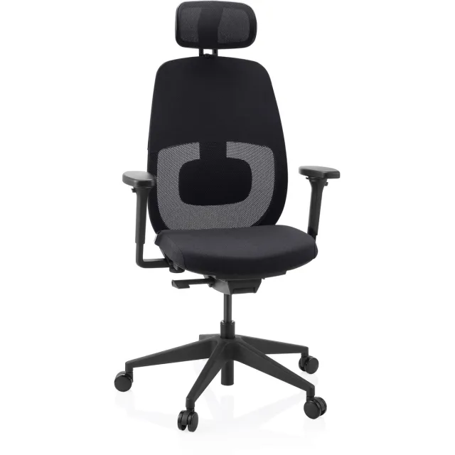 hjh office Ergonomische bureaustoel Skandis Pro met hoofdsteun zwart / zwart frame hjh OFFICE