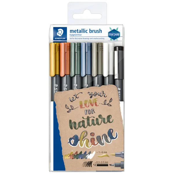 Brushpen Staedtler metallic etui à 7 kleuren