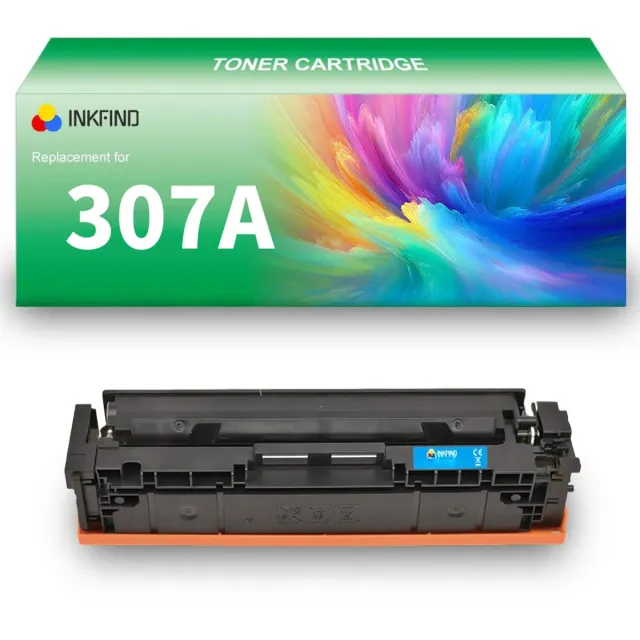 INKFIND 307A (CE741A) Cyaan tonercartridge compatibel met HP 307A (CE741A) Cyaan - 1-pack Cyan Cyaan x 1