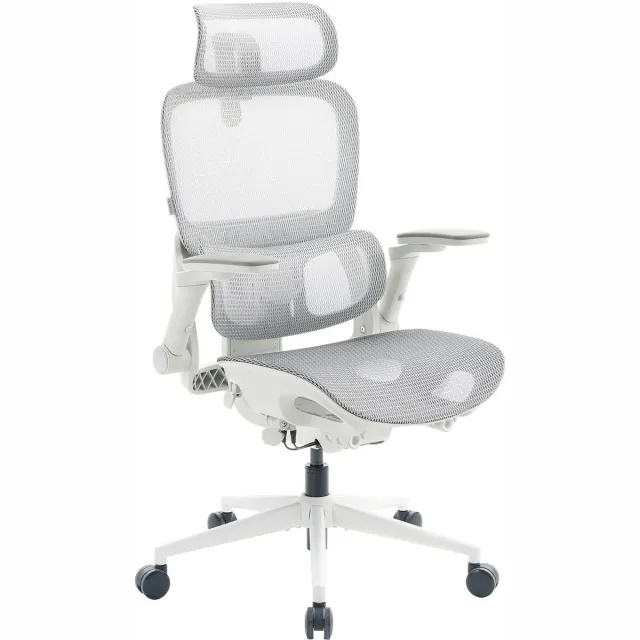 Sihoo B300 PRO Ergonomische Bureaustoel - Adaptieve Dynamische Lendensteun - 6D Opklapbare Armleuningen - 3D Hoofdleuning - 135° kanteling - Wit