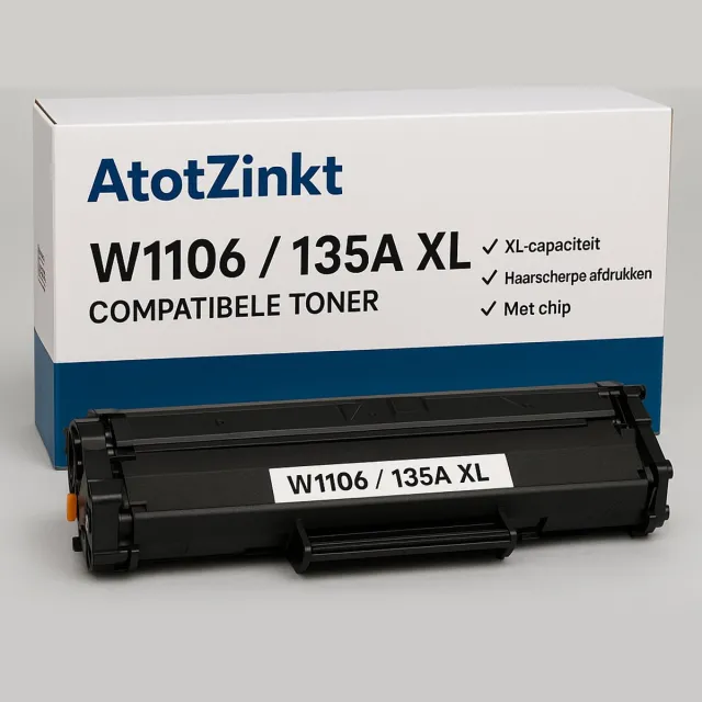 AtotZinkt Huismerk Toner HP W1106 / 135A XL 2000 pagina's zwart