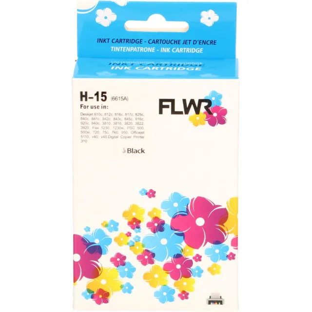 FLWR Cartridges / HP 15 / zwart / Geschikt voor HP
