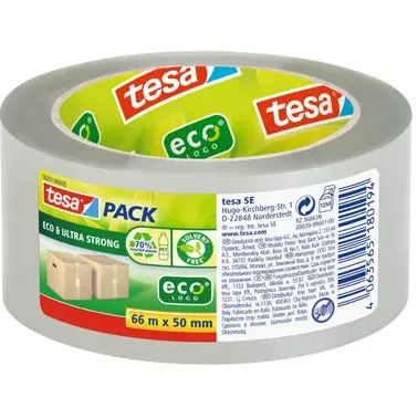Tesa Verpakkingstape Ultra Strong Ecologo - Transparant - 66m X 50mm