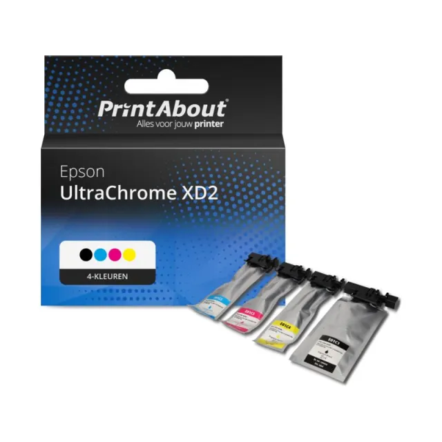 PrintAbout huismerk Inktcartridge UltraChrome XD2 (C13T40D/41/42/43/440) 4-kleuren Multipack Geschikt voor Epson