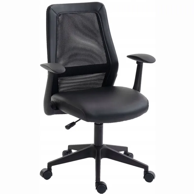 Furnitex FB 52-FX - Bureaustoel - Zwart - Mesh rugleuning - Opklapbare armleuningen