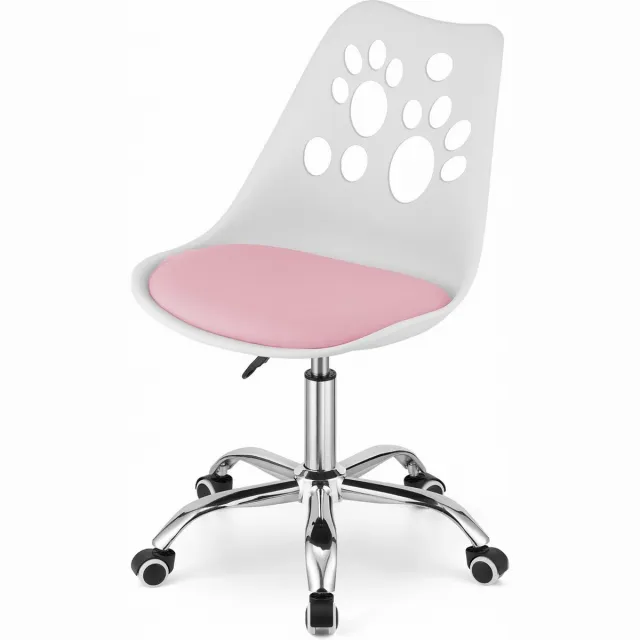 Viking Choice PRINT - Bureaustoel kind - in hoogte vestelbaar - met wielen - wit roze