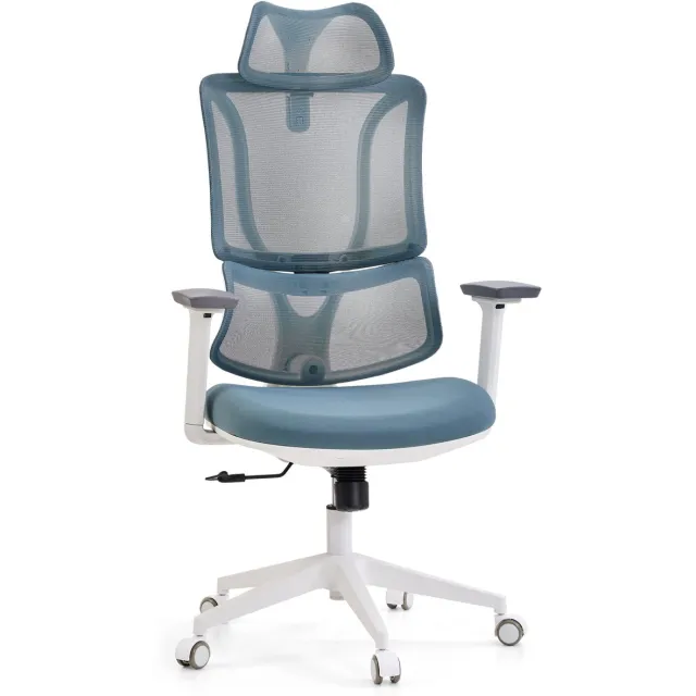 Bureaustoel / draaistoel ERGOMY W Zitting stof / rugleuning netstof blauw mybuero
