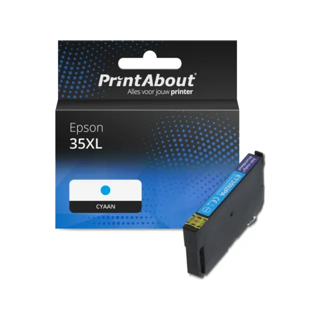 PrintAbout huismerk Inktcartridge 35XL (C13T35924010) Cyaan Hoge capaciteit Geschikt voor Epson