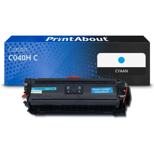 PrintAbout huismerk Toner C040H C Cyaan Hoge capaciteit Geschikt voor Canon