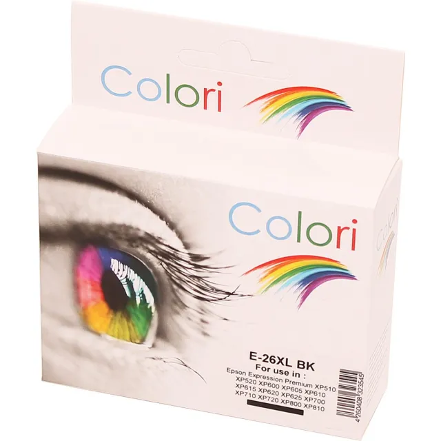 Colori huismerk inkt cartridge geschikt voor Epson 26XL Zwart XP510 XP520 XP600 XP605 XP610 XP615 XP620 XP625 XP700 XP710 XP720 XP800 XP810 XP820