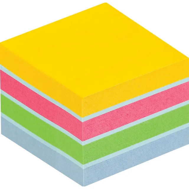 Post-It Notes mini kubus, 400 vel, ft 51 x 51 mm, geassorteerde kleuren, op blister blauw