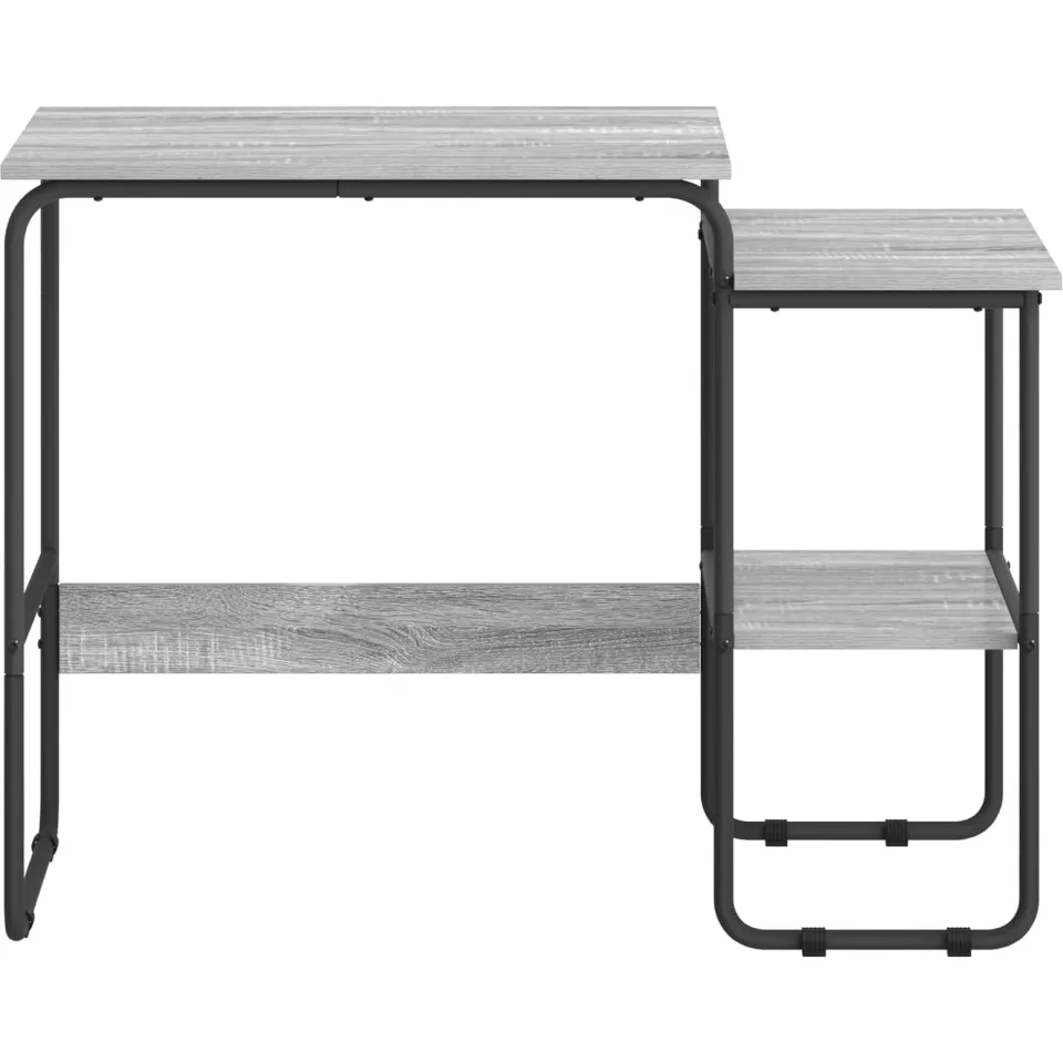vidaXL Bureau met opbergruimte Grijs Sonoma 100 x 50 x 75 cm