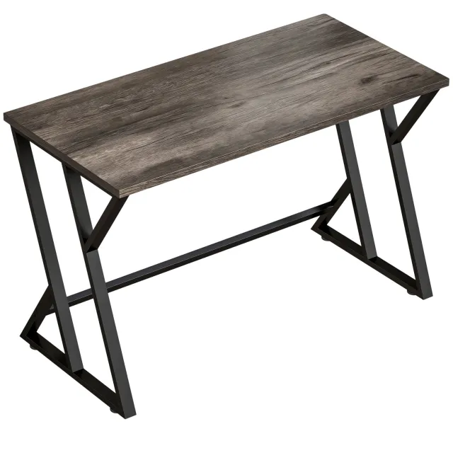 Homona Bureau - Industrieel design - Met Z-vormig metalen frame - 120 x 60 x 76,5 cm - Grijs/Zwart