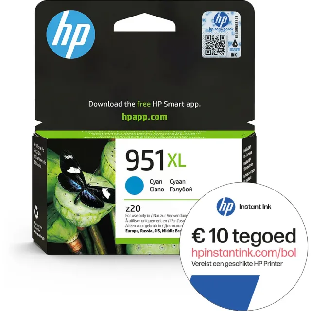 HP 951XL - Inktcartridge Cyaan + Instant Ink tegoed