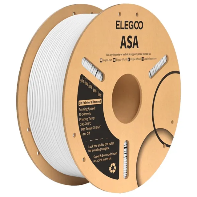 Elegoo Filament Asa Plus Voor 3D-Printer Eder Eder 3 Pro Wit Transparent