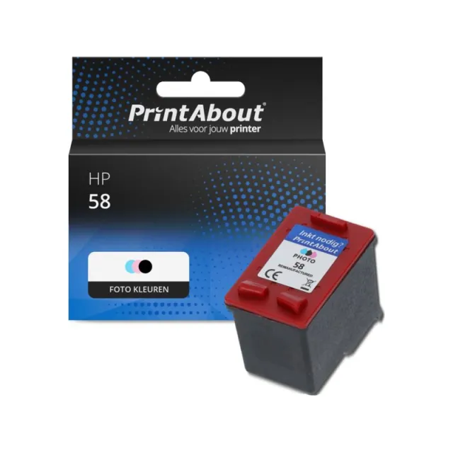 PrintAbout huismerk Inktcartridge 58 (C6658A) Foto kleuren Geschikt voor HP