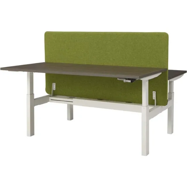 ABC Kantoormeubelen Duo bench slinger verstelbaar zit/zit bureau Teez breed 140CM diep 80CM bladkleur Antraciet eiken framekleur Zwart (RAL9005) Zwart (RAL9005)/Antraciet eiken
