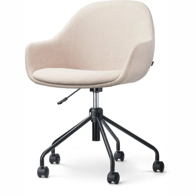 Nolon Nout-Mae Bureaustoel Beige - Stof - Verstelbaar - Wieltjes - Zwart Onderstel - Design - Comfortabel Beige - Zwart onderstel