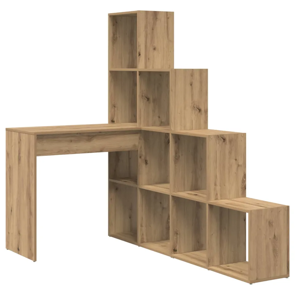vidaXL Hoekbureau Artisan Eiken 101,5 x 149,5 x 149,5 cm Bewerkt hout Bruin