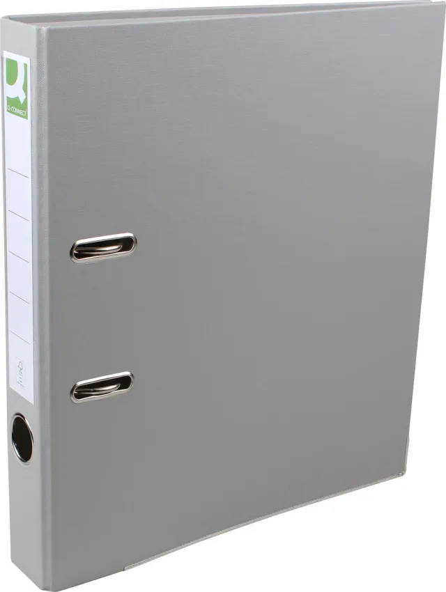Q-Connect ordner, voor ft A4, uit PP en papier, met beschermrand, rug van 5 cm, grijs