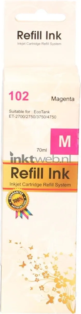 FLWR Inktfles / 102 Ecotank / Magenta - Geschikt voor Epson
