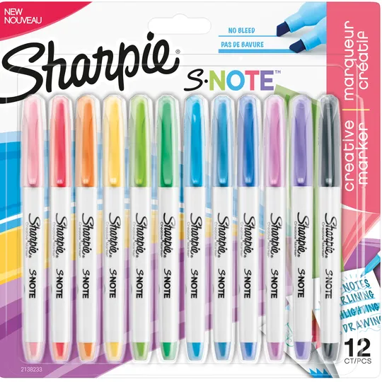 Sharpie Markeerstift Sharpie S-note assorti blister à 12 stuks