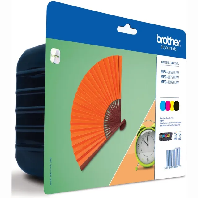 Brother LC-129XLVALBP inktcartridge zwart en drie kleuren standard capacity bk: 2.400, cl: 1.200 pages 1-pack blister zonder alarm