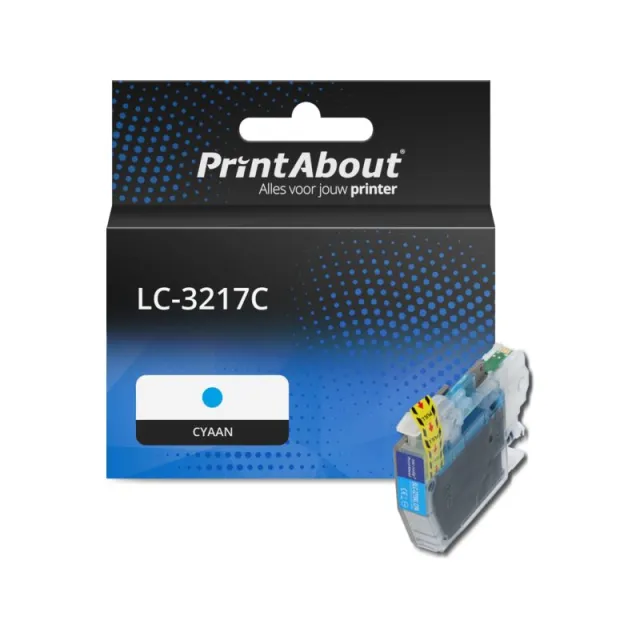 PrintAbout huismerk Inktcartridge LC-3217C Cyaan Hoge capaciteit Geschikt voor Brother