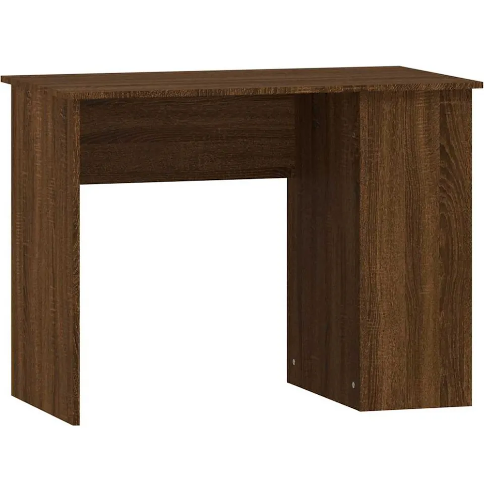 vidaXL Bureau 100x55x75 cm bewerkt hout bruin eikenkleur, foto 3