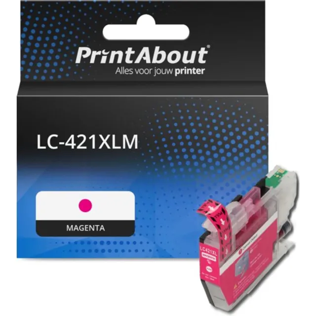 PrintAbout Huismerk Brother LC-421XLM Inktcartridge Magenta Hoge capaciteit