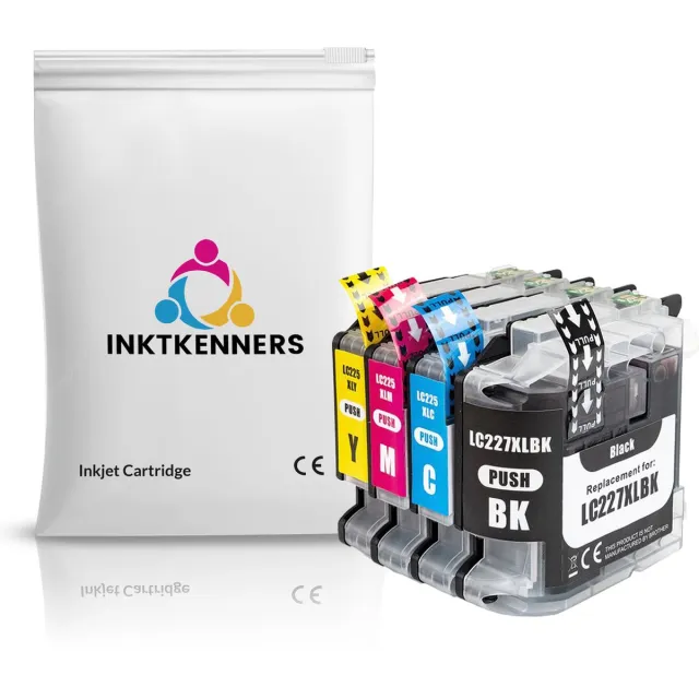 Inktkenners Inktcartridges Geschikt voor Brother LC225 / LC227 | Multipack van 4 cartridges Geschikt voor DCP-J4120DW - MFC-J4420DW - MFC-J4425DW - MFC-J4620DW - MFC-J4625DW Multipack XL