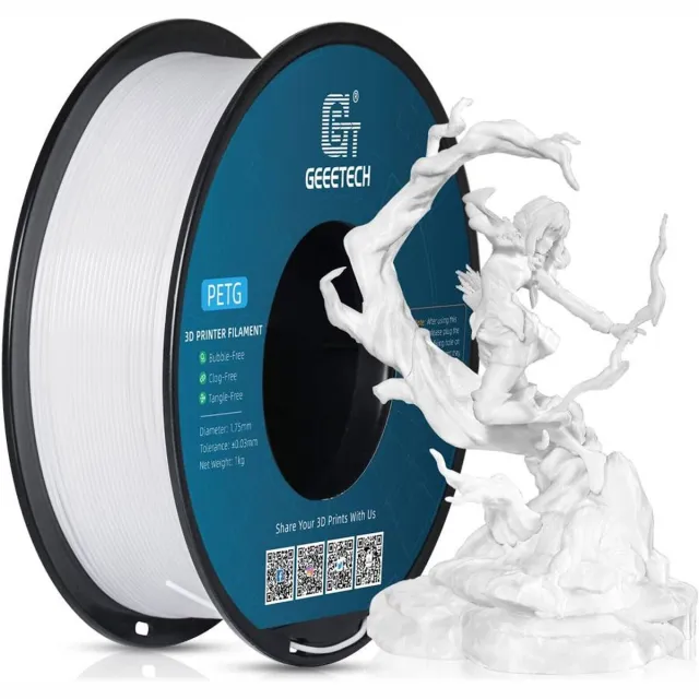 Geeetech PETG Filament Wit 1.75mm 1KG – Sterk & Flexibel – 3D Printer Filament Hoge Kwaliteit