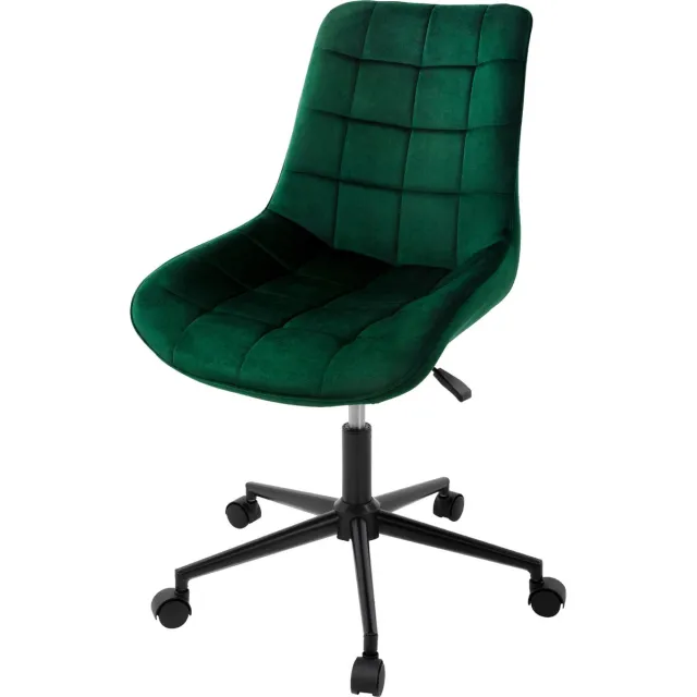 ml-design bureaustoel,groen, fluwelen zitting, metalen frame,gestoffeerde stoel met rugleuning,in hoogte verstelbaar, 360° draaibare stoel met 5 wielen,ergonomische bureaustoel voor thuiskantoor & Groen, Zwart