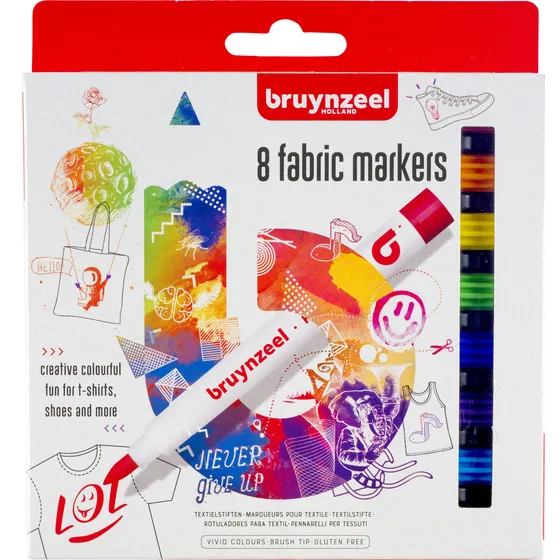 Textielstift Bruynzeel Teens assorti 8 stuks