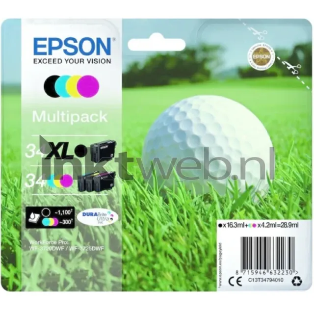 Epson 34XL / 34 zwart en kleur (Origineel)