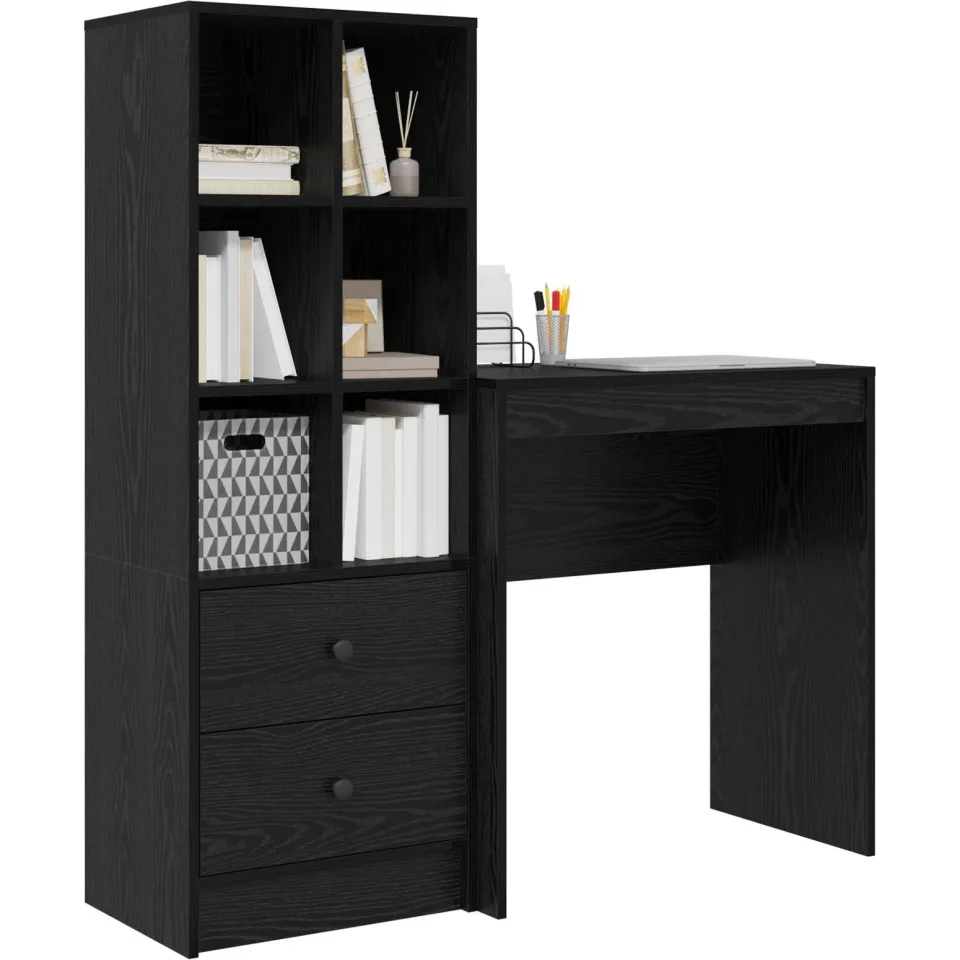 vidaXL Bureau Zwart Eiken 115,5 x 40 x 127 cm 2 st