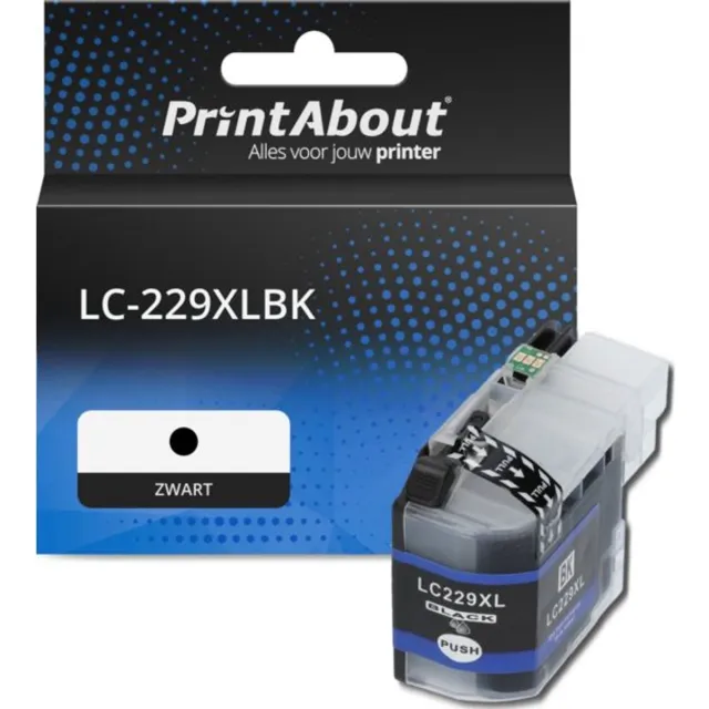 PrintAbout huismerk Inktcartridge LC-229XLBK Zwart Extra hoge capaciteit geschikt voor Brother
