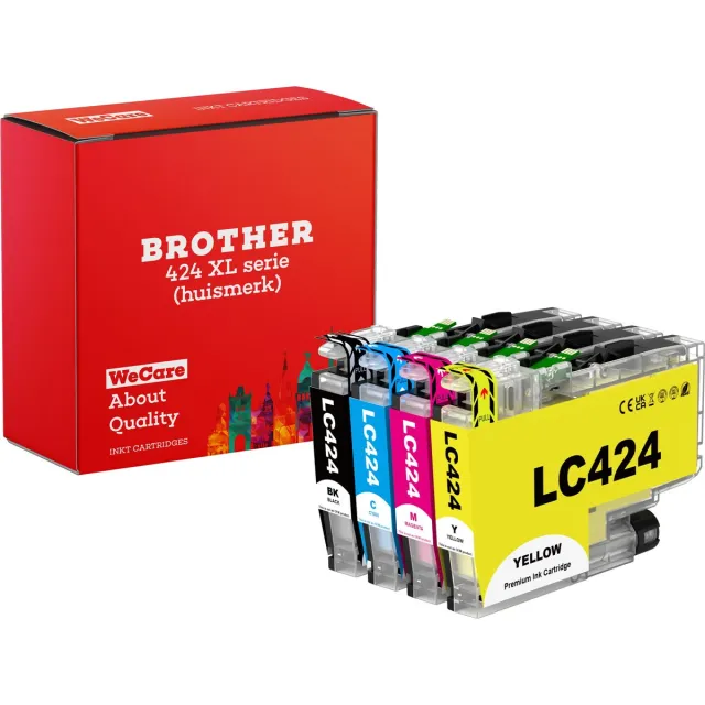 WeCare 4-pack | Geschikt voor Brother LC-424 XL inktcartridges - Geschikt voor DCP-J1200W, DCP-J1200DW Multipack 4 cartridges
