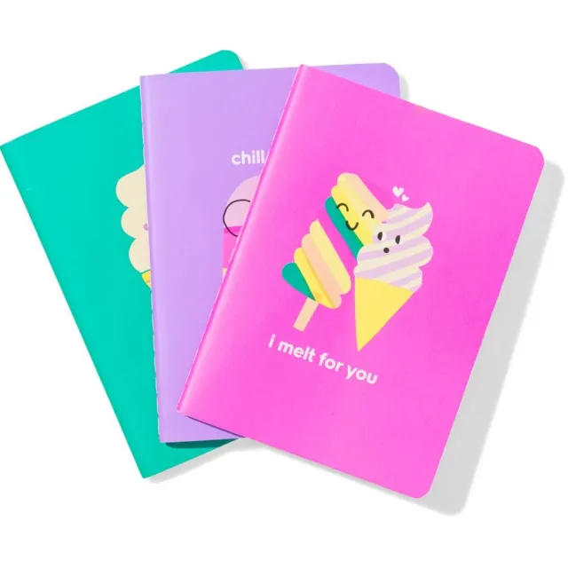 HEMA Schriften A6 gelinieerd ijsjes - 3 stuks