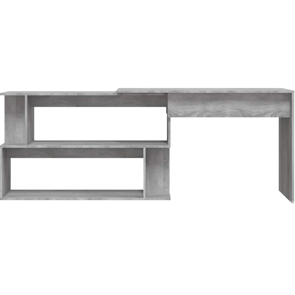 vidaXL Hoekbureau 200x50x76 cm bewerkt hout grijs sonoma eiken, foto 4