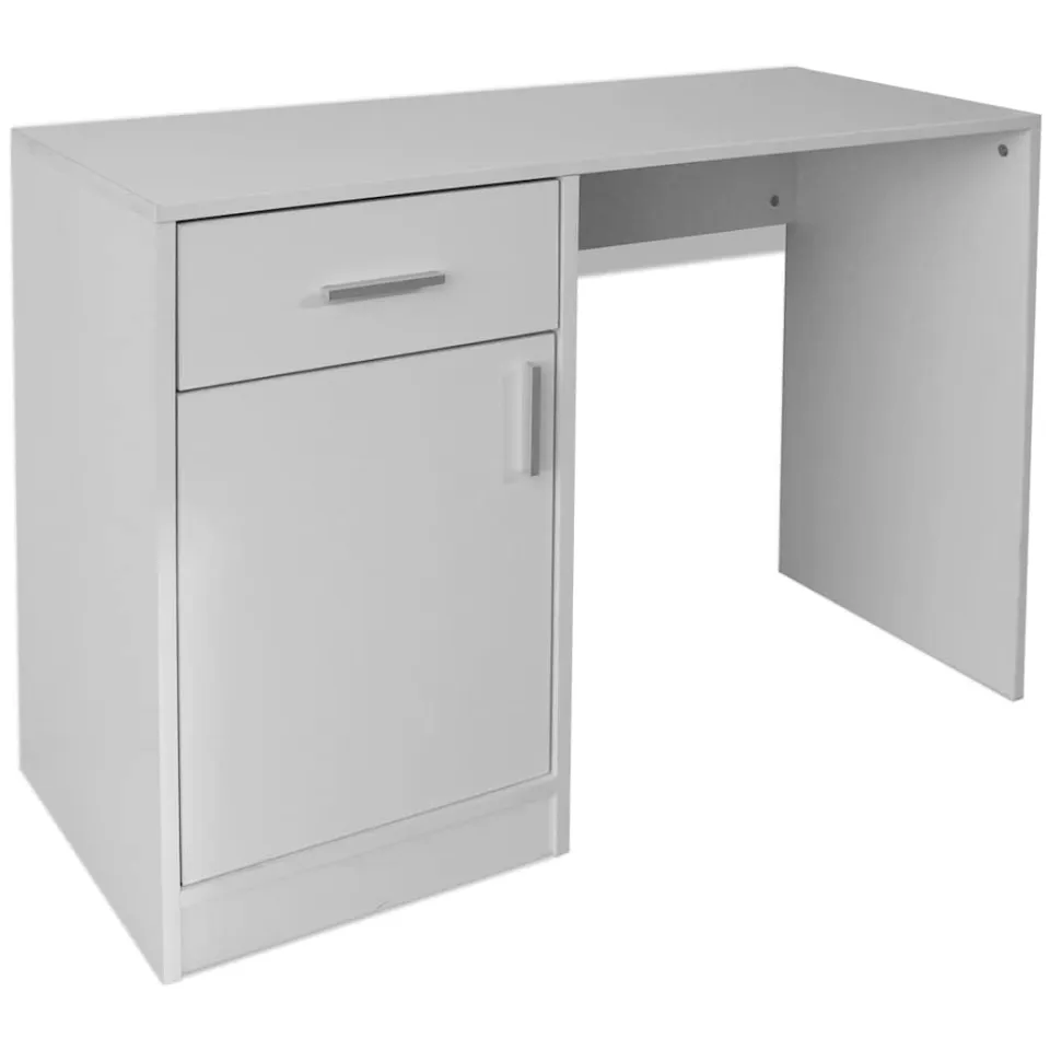 vidaXL Bureau met lade en kastje 100x40x73 cm wit, foto 3