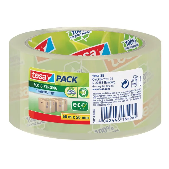 Tesa Verpakkingstape tesapack® Eco & Strong 66mx50mm transparant