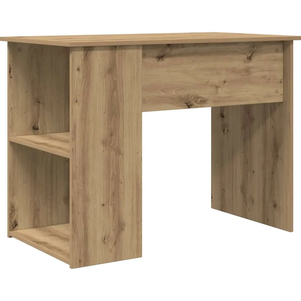 vidaXL Bureau 100x55x75 cm bewerkt hout artisanaal eikenkleur, foto 4