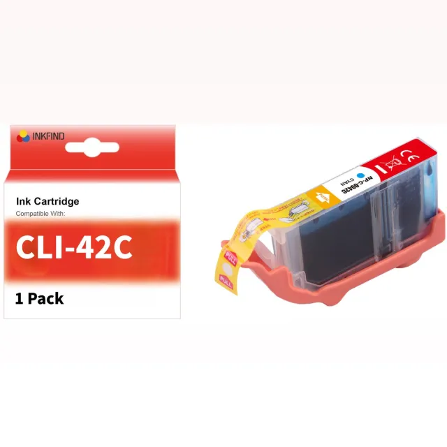 INKFIND CLI-42 Cyaan inktcartridge compatibel met Canon CLI-42 CLI42 Geschikt voor Canon Pixma Pro-100 Pro100s – 1 Pack C